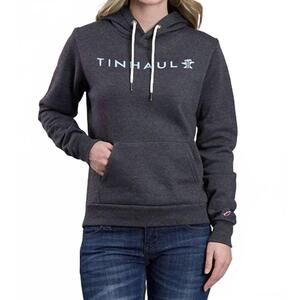 NEW TIN HAUL womens dooded sweatshirt in grey